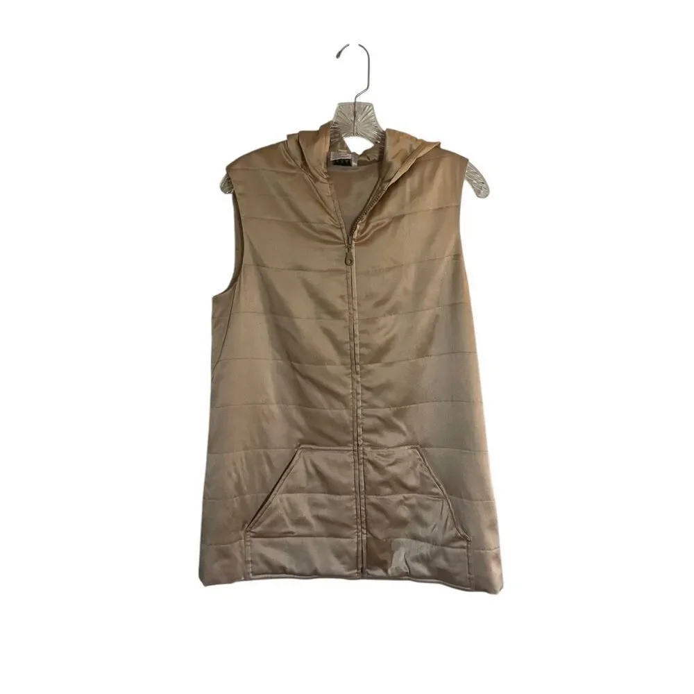 Oscar De La Renta Women’s Gold Hooded Vest Gold Size 8